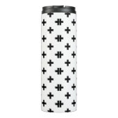 Zwarte polka kruist wit thermosbeker (Achterkant)