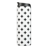 Zwarte polka kruist wit thermosbeker (Geroteerd rechts)