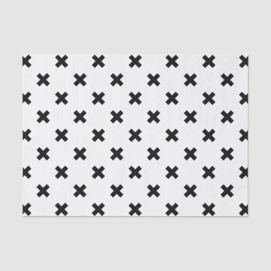 Zwarte polka kruist wit tissuepapier (Voorkant)