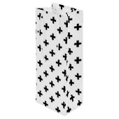 Zwarte polka kruist wit wijn cadeautas (Achterkant Gekanteld)