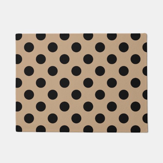 Zwarte polka-punten op beige deurmat (Voorkant)