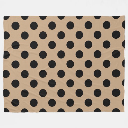 Zwarte polka-punten op beige fleece deken (Voorkant (Horizontaal))