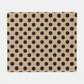 Zwarte polka-punten op beige fleece deken (Voorkant (Horizontaal))