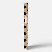 Zwarte polka-punten op beige Hoesje-Mate iPhone ca Case-Mate iPhone Case (Achterkant / Rechts)