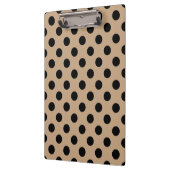 Zwarte polka-punten op beige klembord (Links)