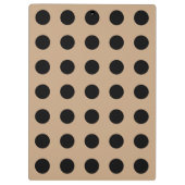 Zwarte polka-punten op beige klembord (Achterkant)