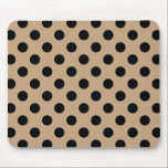 Zwarte polka-punten op beige muismat<br><div class="desc">Zwarte polka-punten op beige</div>