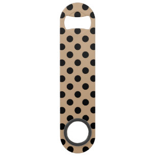 Zwarte polka-punten op beige speed flessenopener