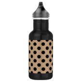 Zwarte polka-punten op beige waterfles  (Rechts)