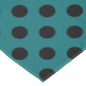 Zwarte polka-punten op blauwgroen tafelkleed (Gekanteld)