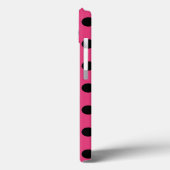 Zwarte polka-punten op fuchsia Hoesje-Mate iPhone Case-Mate iPhone Case (Achterkant / Links)