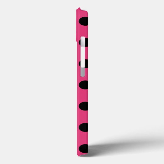 Zwarte polka-punten op fuchsia Hoesje-Mate iPhone Case-Mate iPhone Case (Achterkant / Links)