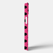 Zwarte polka-punten op fuchsia Hoesje-Mate iPhone Case-Mate iPhone Case (Achterkant / Rechts)