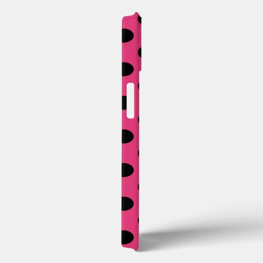 Zwarte polka-punten op fuchsia Hoesje-Mate iPhone Case-Mate iPhone Case (Achterkant / Rechts)