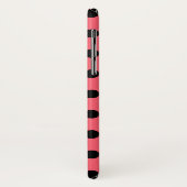 Zwarte polka-punten op koraal Case-Mate iPhone case (Achterkant/links)