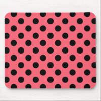 Zwarte polka-punten op koraal