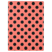 Zwarte polka-punten op levend koraal klembord (Achterkant)