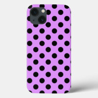 Zwarte polka-punten op lila Hoesje-Mate iPhone cas