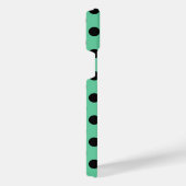 Zwarte polka-punten op muntgroen iPhone hoesje (Rechterkant)
