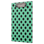 Zwarte polka-punten op muntgroen klembord (Links)