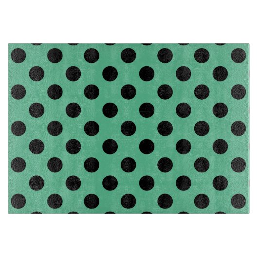 Zwarte polka-punten op muntgroen snijplank (Voorkant)
