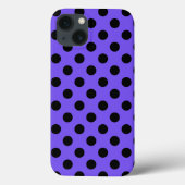 Zwarte polka-punten op periwinkle Hoesje-Mate iPho Case-Mate iPhone Case (Achterkant)