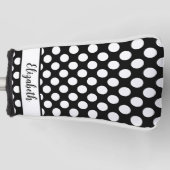 Zwarte polka stip golf headcover dames aangepaste (Voorkant)