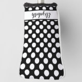 Zwarte polka stip golf headcover dames aangepaste (Draai 90)
