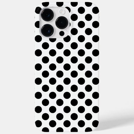 Zwarte polka stippen Case-Mate iPhone case (Achterkant)