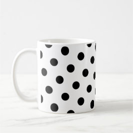 Zwarte polka stippen koffiemok