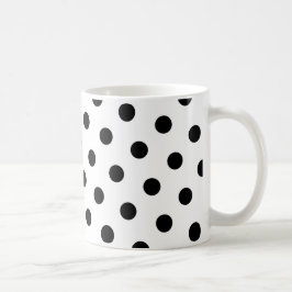 Zwarte polka stippen koffiemok
