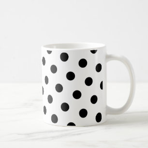 Zwarte polka stippen koffiemok