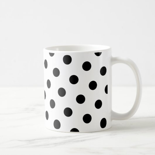 Zwarte polka stippen koffiemok (Rechts)