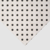 Zwarte polka stippen op Antiek wit Tissuepapier (Detail)
