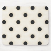 Zwarte polka stippen op Antiek wit verontrust Muismat (Voorkant)