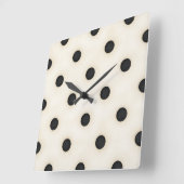 Zwarte polka stippen op Antiek wit verontrust Vierkante Klok (Hoek)