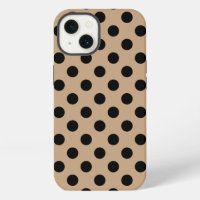 Zwarte polka stippen op beige Case-Mate iPhone hoe