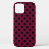 Zwarte polka-stippen op Bourgogne Case-Mate iPhone Case (Achterkant)