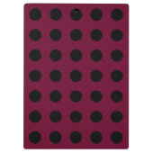 Zwarte polka-stippen op Bourgogne Klembord (Achterkant)