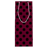 Zwarte polka-stippen op Bourgogne Wijn Cadeautas (Achterkant)