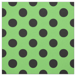 Zwarte polka-stippen op kalkgroen stof