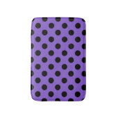 Zwarte polka stippen op lavendel badmat (Voorkant Verticaal)