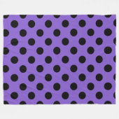 Zwarte polka-stippen op lavendel fleece deken (Voorkant (Horizontaal))