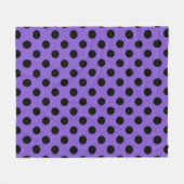 Zwarte polka-stippen op lavendel fleece deken (Voorkant (Horizontaal))