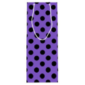 Zwarte polka-stippen op lavendel wijn cadeautas (Achterkant)