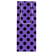 Zwarte polka-stippen op lavendel wijn cadeautas (Voorkant)