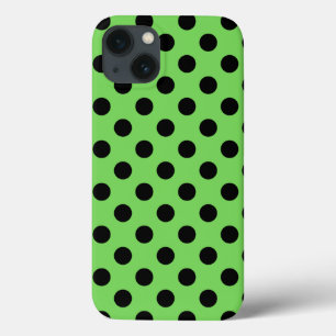 Zwarte polka stippen op limegroene Case-Mate iPhon iPhone Case