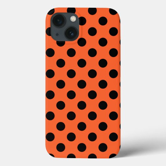 Zwarte polka-stippen op oranje Hoesje-Mate iPhone Case-Mate iPhone Case (Achterkant)