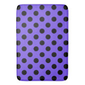 Zwarte polka stippen op periwinkle badmat (Voorkant Verticaal)