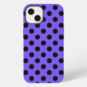 Zwarte polka stippen op periwinkle Case-Mate iPhon iPhone 13 Hoesje